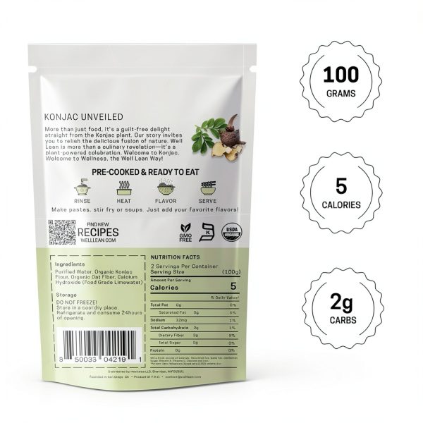 Well Lean Organic Konjac Rice & Noodles 6 Packs 12 Servings-0